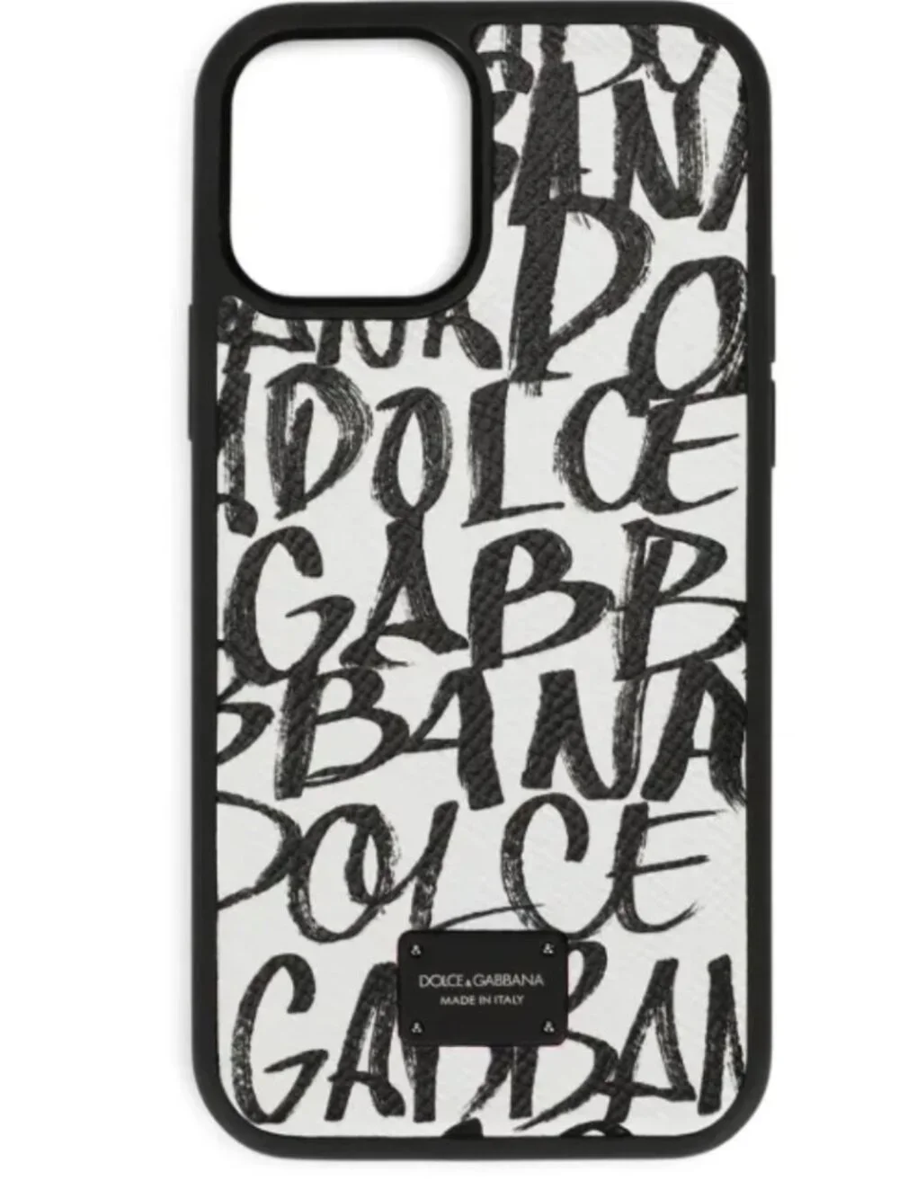Dolce & Gabbana Graffiti Monogram Print Black White Logo iPhone 12 Case Farfetch